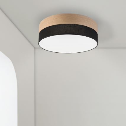 LED-Deckenleuchte SIRJA WOOD LED/36W/230V d 45 cm schwarz/Eiche