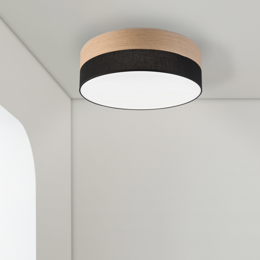 LED-Deckenleuchte SIRJA WOOD LED/36W/230V d 45 cm schwarz/Eiche