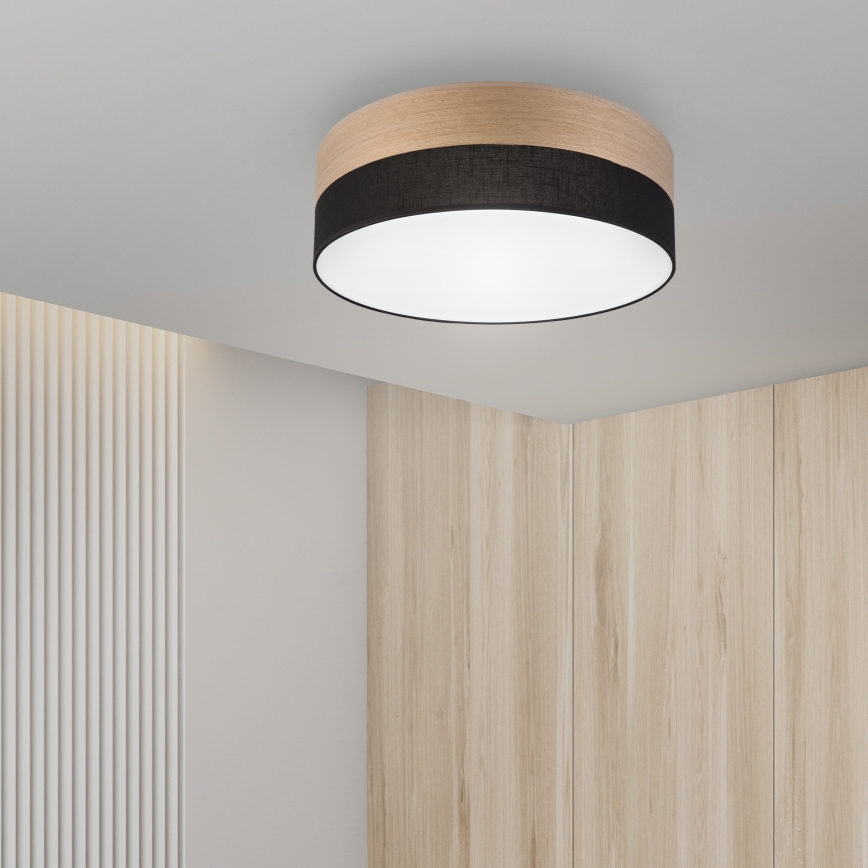 LED-Deckenleuchte SIRJA WOOD LED/36W/230V d 45 cm schwarz/Eiche