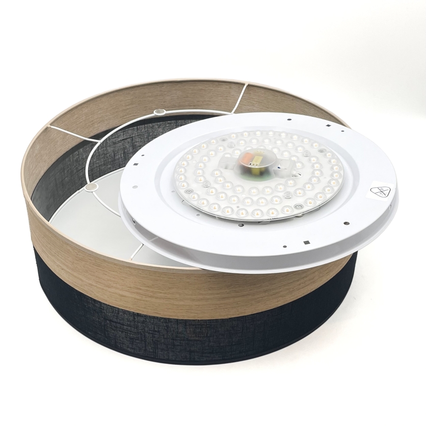LED-Deckenleuchte SIRJA WOOD LED/36W/230V d 45 cm schwarz/Eiche