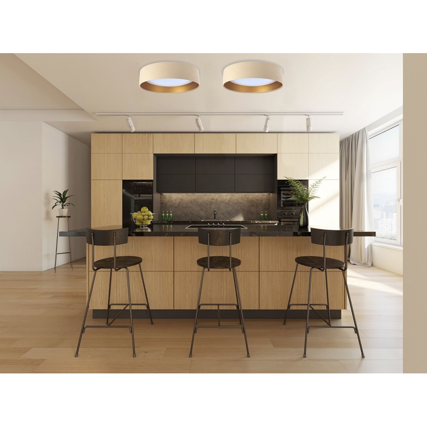 Dimmbare LED-Deckenleuchte SMART GALAXY LED/24W/230V d 45 cm 2700-6500K Wi-Fi Tuya beige/golden + Fernbedienung