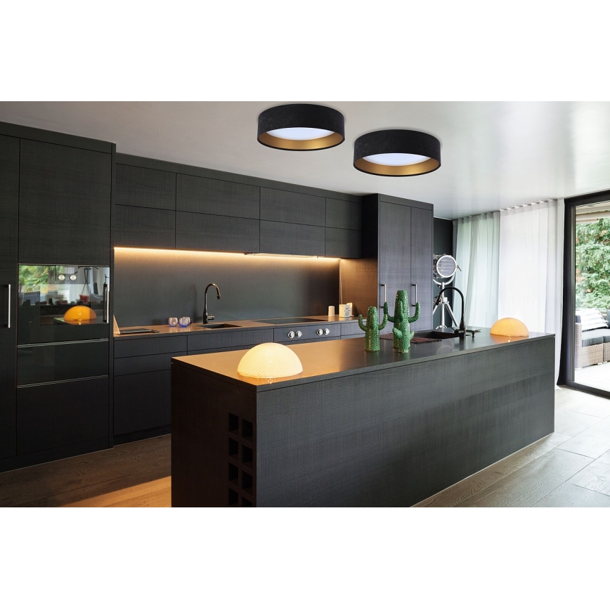 Dimmbare LED-Deckenleuchte SMART GALAXY LED/36W/230V d 55 cm 2700-6500K Wi-Fi Tuya schwarz/golden + Fernbedienung