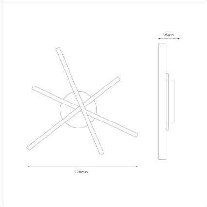 LED-Deckenleuchte STICK LED/12W/230V schwarz