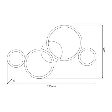 LED-Deckenleuchte UNIVERSE LED/30W/230V schwarz