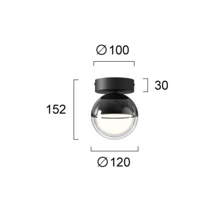 LED-Deckenleuchte ZIREA LED/7W/230V Ø 12 cm schwarz