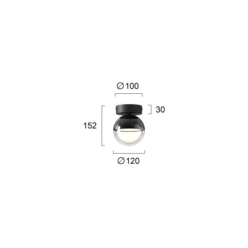 LED-Deckenleuchte ZIREA LED/7W/230V Ø 12 cm schwarz