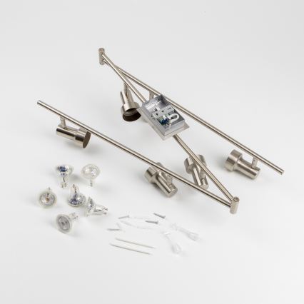 LED-Deckenspot 6x GU10/4,7W/230V matt-chrom