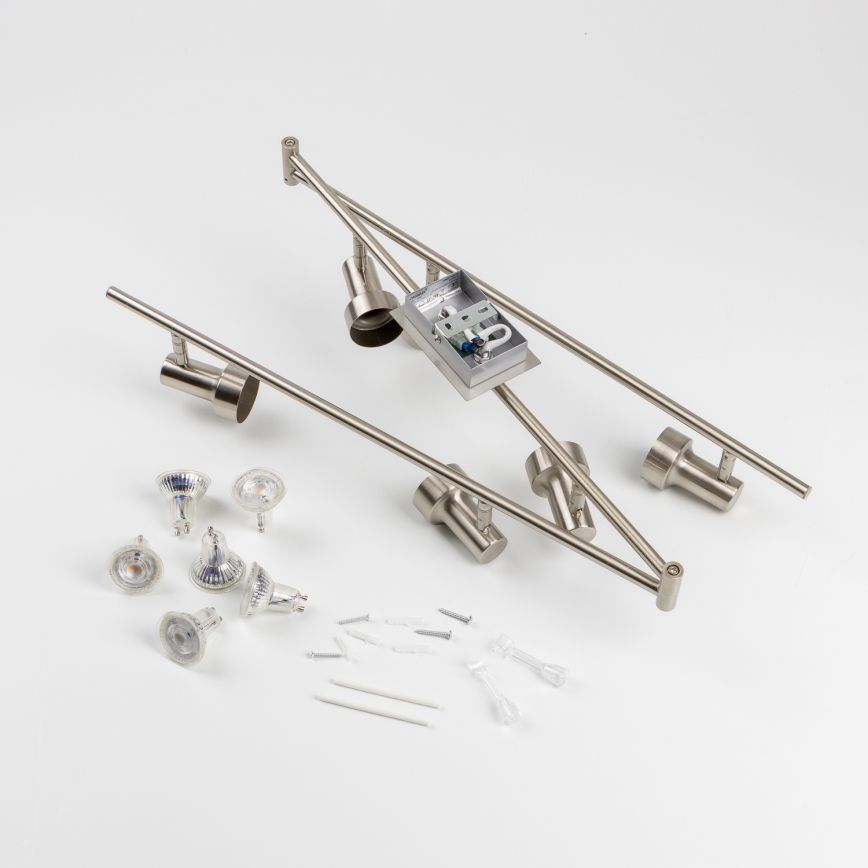 LED-Deckenspot 6x GU10/4,7W/230V matt-chrom