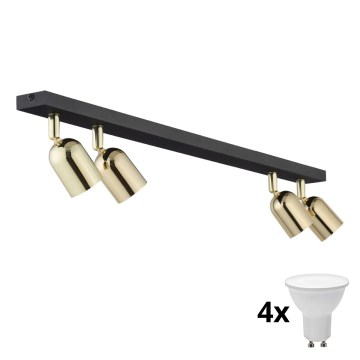LED-Deckenspot TOP 4xGU10/10W/230V schwarz/gold