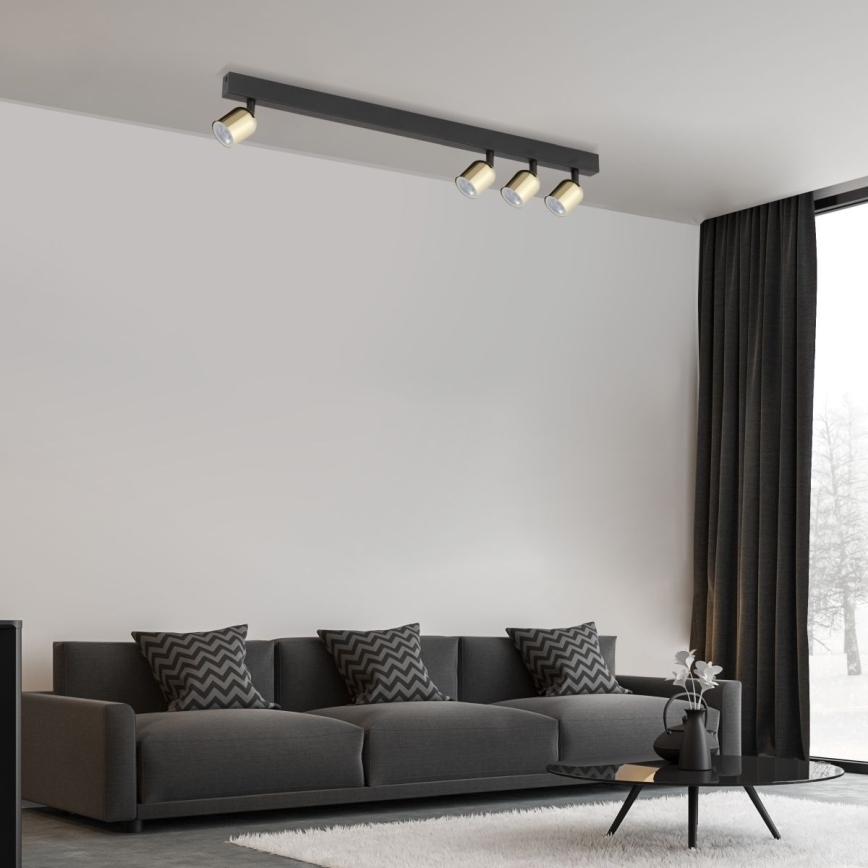 LED-Deckenspot TOP 4xGU10/10W/230V schwarz/gold