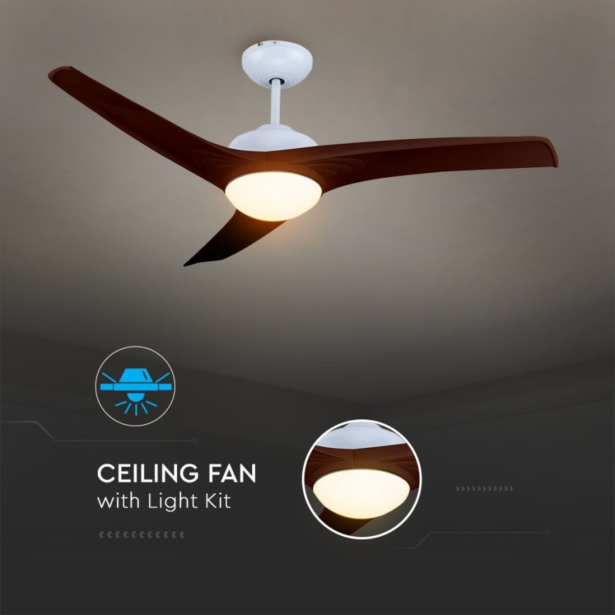 LED-Deckenventilator, 15 W, 230 V, 3000/4000/6400 K, mit Fernbedienung