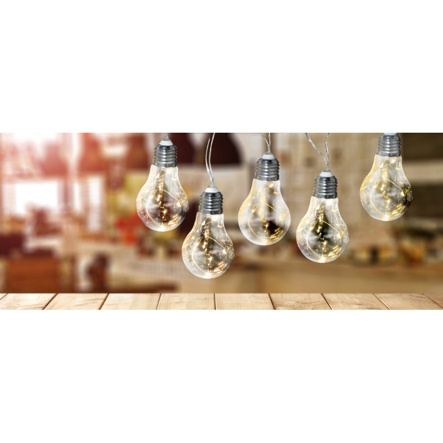 LED-Dekokette SMOLDER 2,1 m 10xLED/2xAA