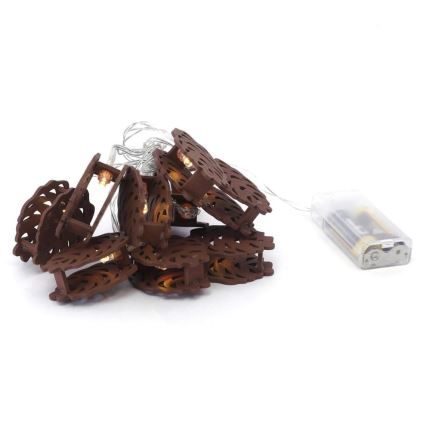 LED Dekorative Kette 10xLED/2xAA 1,65m Kegel