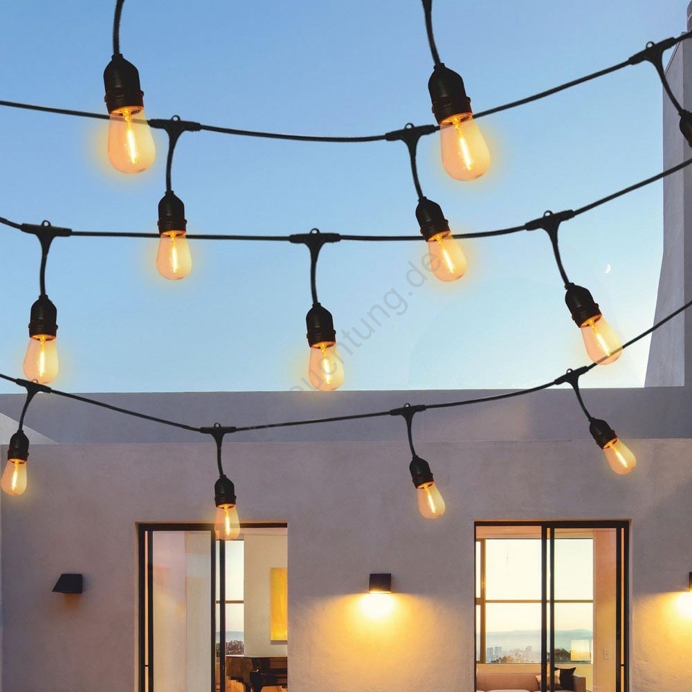 LED Dekorative Kette für Außen 5,6m 10xE27/6W/36V IP44 Beleuchtung.de