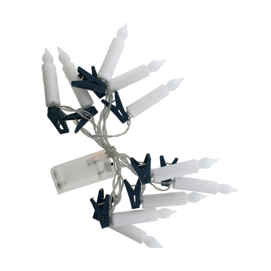 LED  Dekorative Lichterkette 10xLED/2xAA 1,65 m warmweiß kerzenförmig