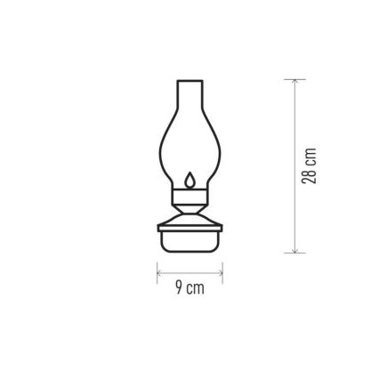 LED Dekorative Petroleumlampe VINTAGE 1xLED/1,5W/3xAA