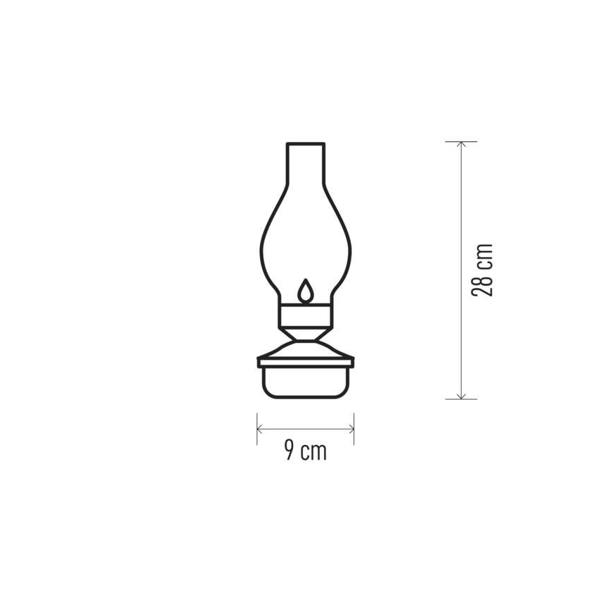 LED Dekorative Petroleumlampe VINTAGE 1xLED/1,5W/3xAA