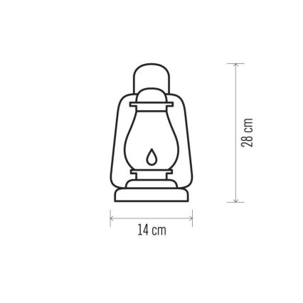 LED Dekorative Petroleumlampe VINTAGE 1xLED/1,5W/3xAA