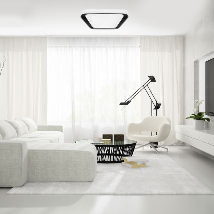 LED Dimmbares Deckenleuchte QUADRO LED/66W/230V 3000-6000K Weiß/Schwarz + Fernbedienung