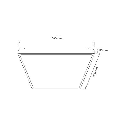 LED Dimmbares Deckenleuchte QUADRO LED/66W/230V 3000-6000K Weiß/Schwarz + Fernbedienung