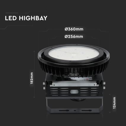 LED dimmbares Industrie-Hallenleuchte High Bay LED/500W/230V 4000K IP65 schwarz