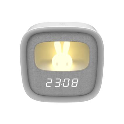 LED dimmbare Nachtlampe mit Wecker BUNNY LED/1,2W/5V 3000K
