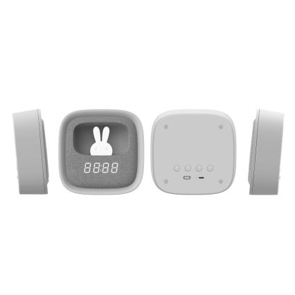LED dimmbare Nachtlampe mit Wecker BUNNY LED/1,2W/5V 3000K
