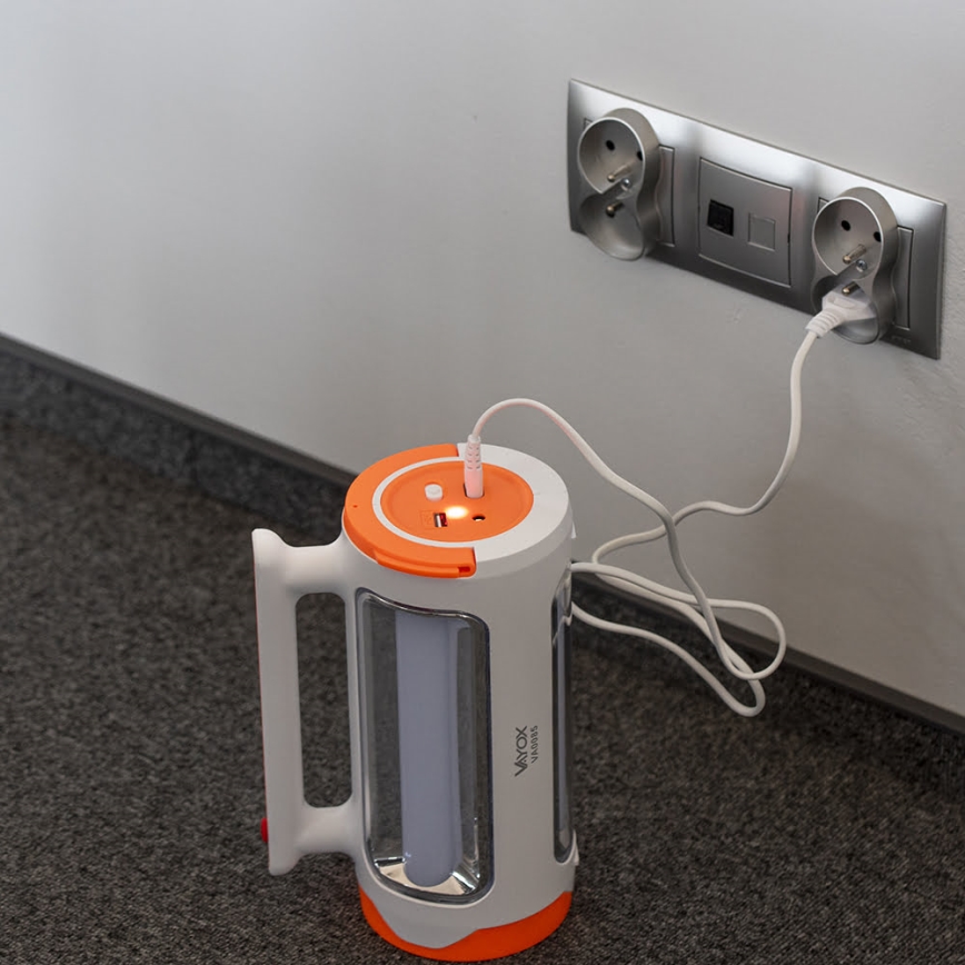 LED Dimmbares wiederaufladbares Taschenlicht 2in1 mit Powerbank-Funktion LED/5W/230V 3500 mAh