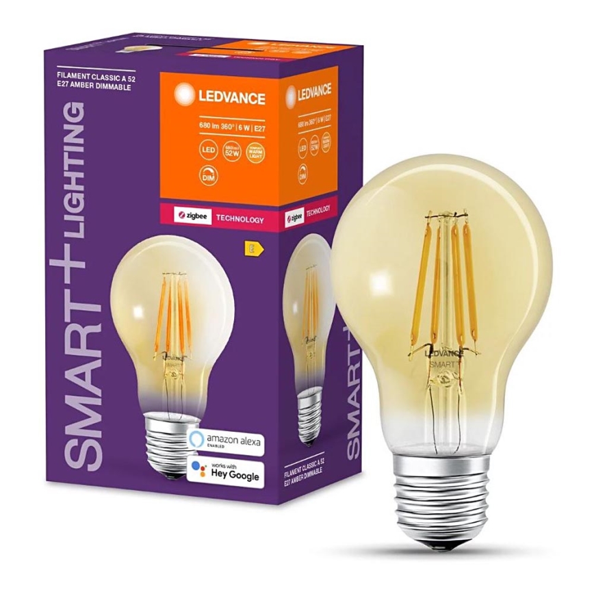 LED-Dimmable-Glühbirne SMART+ FILAMENT A55 E27/6W/230V 2400K - Ledvance