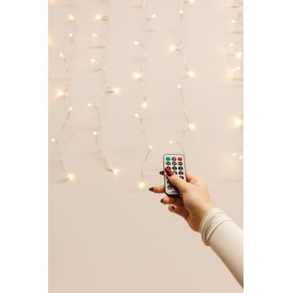 Dimmbarer LED-Außen-Lichtvorhang CURTAIN 360xLED/8,4W/230V 2x2 m IP44 warmweiß + Fernbedienung