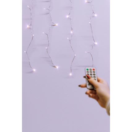 Dimmbarer LED-Außen-Lichtvorhang CURTAIN 360xLED/8,4W/230V 2x2 m IP44 warmweiß + Fernbedienung