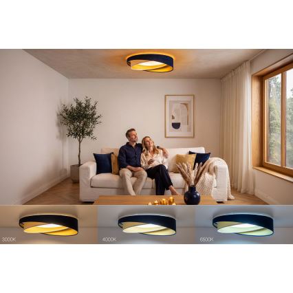 Dimmbare LED-Deckenleuchte SMART GALAXY MODERN LED/24W/230V 3000-6500K Ø 55 cm blau/weiß/gold + Fernbedienung