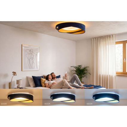 Dimmbare LED-Deckenleuchte SMART GALAXY MODERN LED/24W/230V 3000-6500K Ø 55 cm blau/gold + Fernbedienung