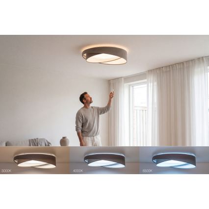 Dimmbare LED-Deckenleuchte SMART GALAXY MODERN LED/24W/230V 3000-6500K Ø 55 cm grau/weiß + Fernbedienung