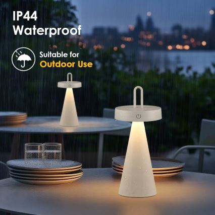 LED dimmbar, wiederaufladbar, Touch-Tischlampe für den Außenbereich HALO LED/1,5W/3,7V 3000 mAh IP44 grau