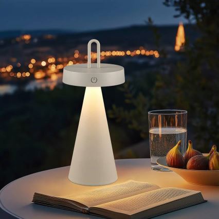 LED dimmbar, wiederaufladbar, Touch-Tischlampe für den Außenbereich HALO LED/1,5W/3,7V 3000 mAh IP44 grau