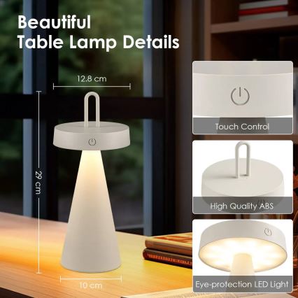 LED dimmbar, wiederaufladbar, Touch-Tischlampe für den Außenbereich HALO LED/1,5W/3,7V 3000 mAh IP44 grau