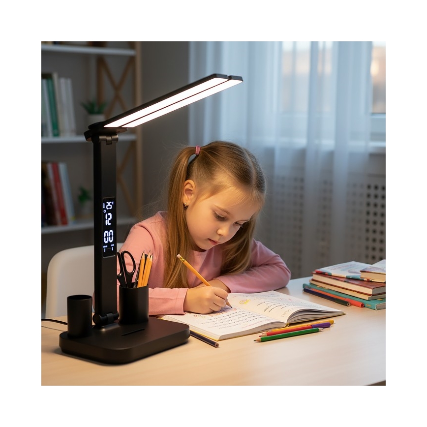 Dimmbare, wiederaufladbare LED-Tischlampe NOBLITE P LED/5W/5V 3000/4000/6000K 2200 mAh schwarz