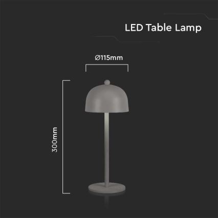 LED Dimmbares wiederaufladbares Touch-Tischlampe LED/1W/5V 3000-6000K 1800 mAh grau