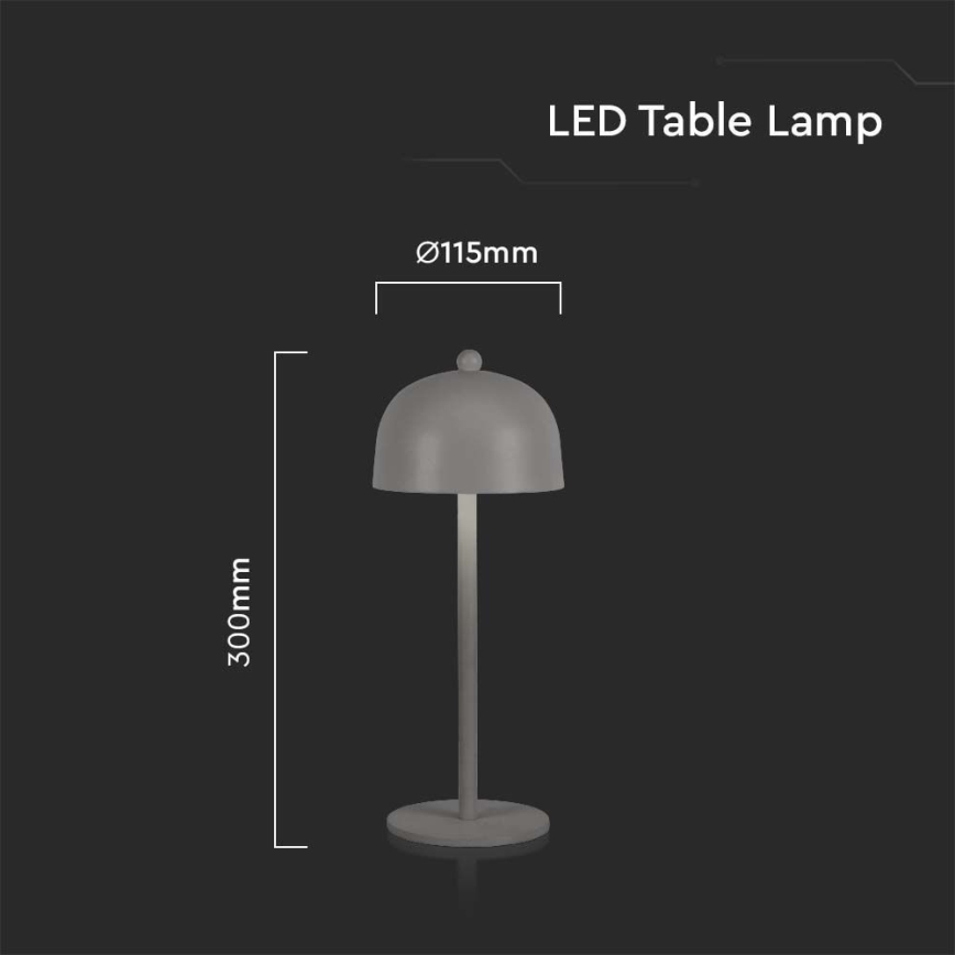 LED Dimmbares wiederaufladbares Touch-Tischlampe LED/1W/5V 3000-6000K 1800 mAh grau