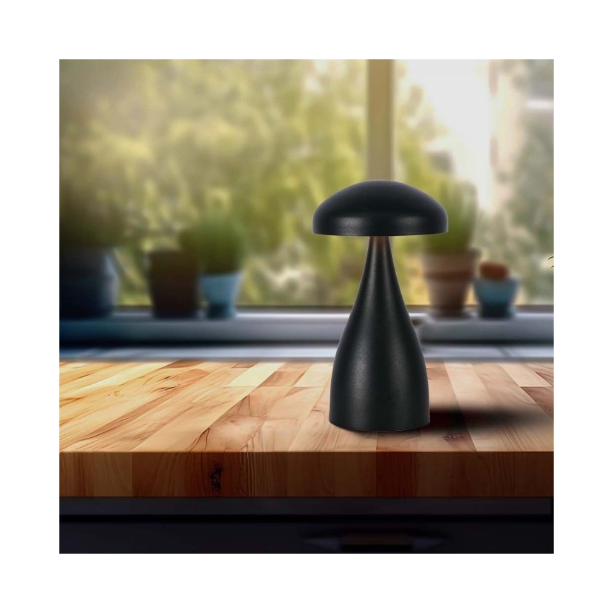 LED dimmbare wiederaufladbare Touch-Tischlampe LED/1W/5V 3000-6000K 1800 mAh schwarz