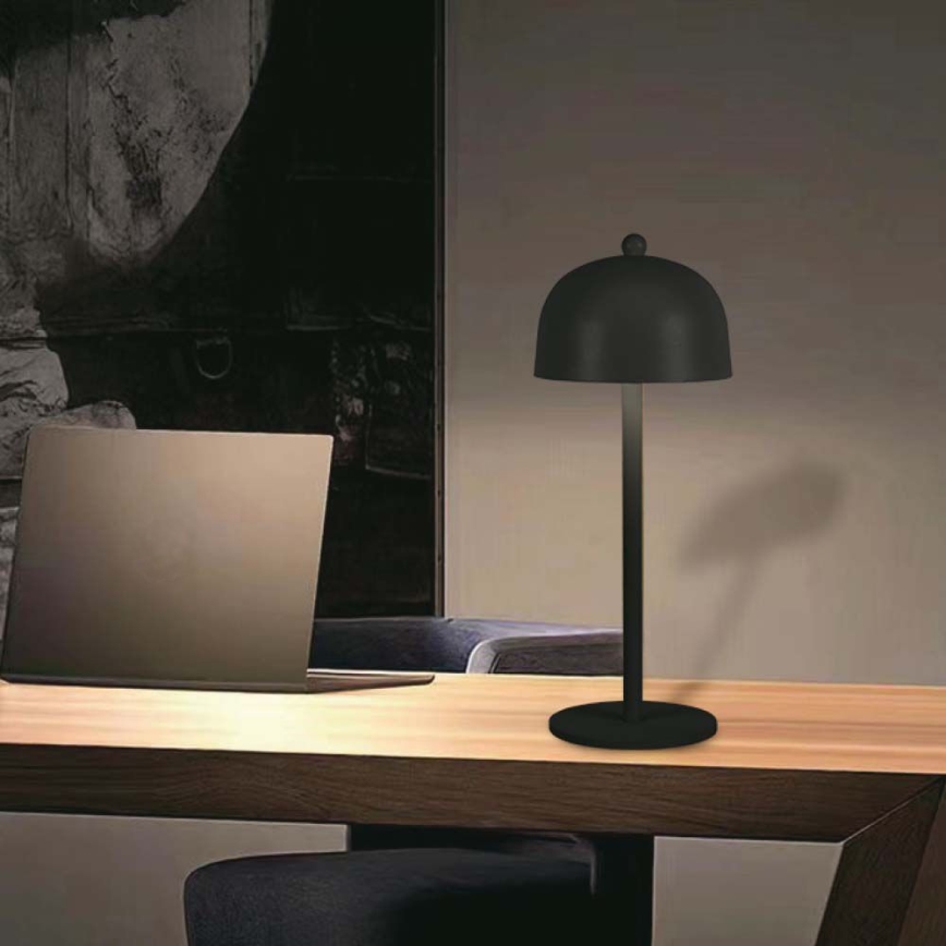 LED dimmbare wiederaufladbare Touch-Tischlampe LED/1W/5V 3000-6000K 1800 mAh schwarz