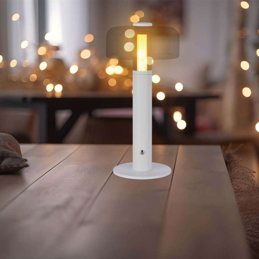 LED dimmbare, wiederaufladbare Touch-Tischlampe LED/1W/5V 3000K 1800 mAh weiß
