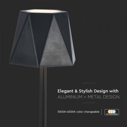 LED dimmbare wiederaufladbare Touch-Tischlampe LED/4W/5V 3000-6000K 1800 mAh schwarz