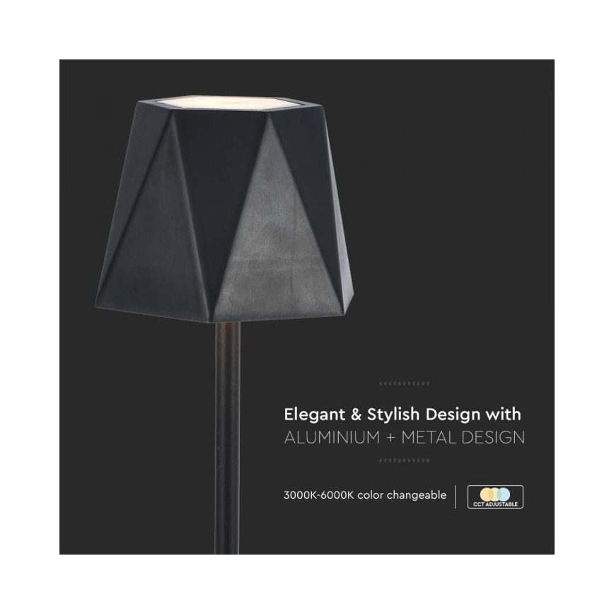 LED dimmbare wiederaufladbare Touch-Tischlampe LED/4W/5V 3000-6000K 1800 mAh schwarz