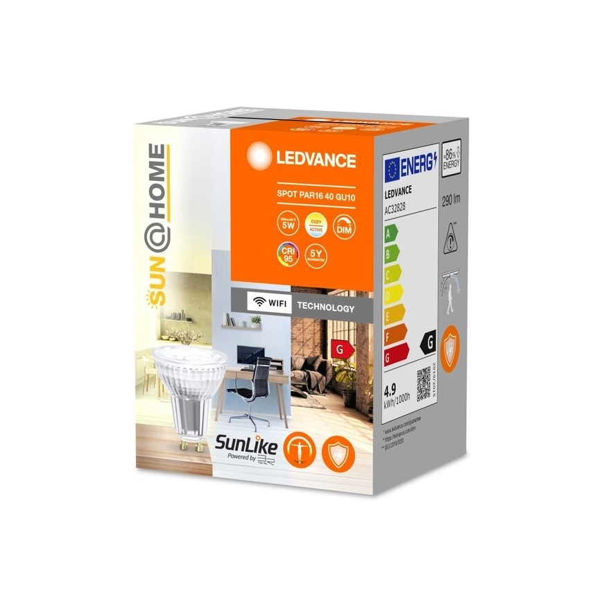 LED dimmbare antibakterielle Lampe PAR16 GU10/4,9W/230V Wi-Fi - Ledvance