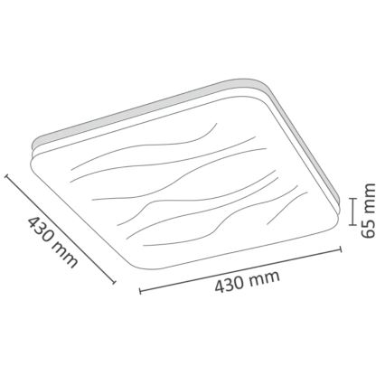 LED Dimmbare Deckenleuchte DESERT mit Fernbedienung LED/72W/230V