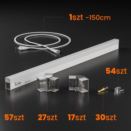 LED-dimmbare Deckenleuchte HEXAGON LED/456W/85-265V 5000K 234x420 cm CRI 90 IP54 weiß