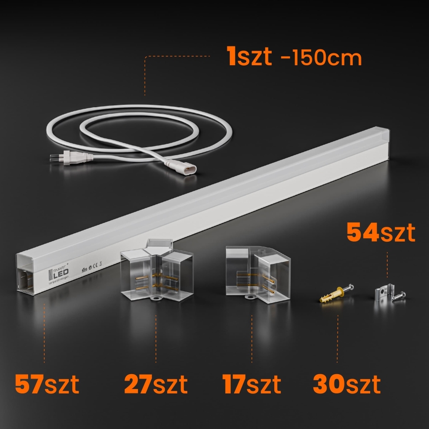 LED-dimmbare Deckenleuchte HEXAGON LED/456W/85-265V 5000K 234x420 cm CRI 90 IP54 weiß