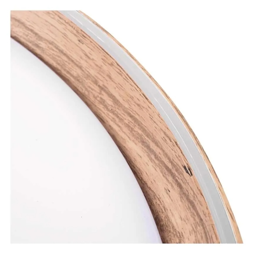 ILVI dimmbare LED-Deckenleuchte, 30 W, 230 V, 2700–6500 K, Ø 40 cm, Holzdekor, inkl. Fernbedienung